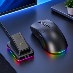 Leaven X3 – Tri-Mode Wireless Gaming Mouse with RGB Magnetic Charging Dock view 3
