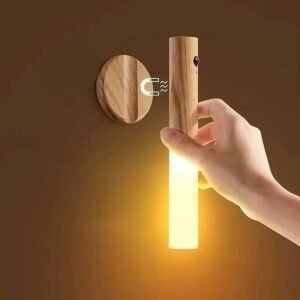 Imitation Wood Grain Rechargeable Magnetic Wall Lamp view 3